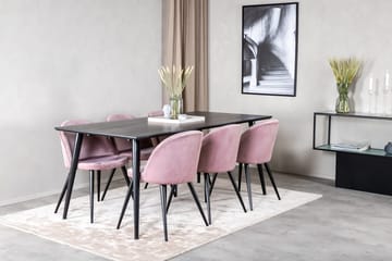 Rektangulär matgrupp Venture Home Gammelrosa Svart Svart - Møbler - Bord - Spisegruppe