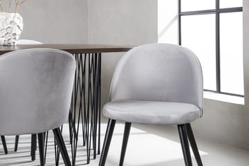 Rektangulär matgrupp Venture Home Grå Mocka 6st - Møbler - Bord - Spisegruppe