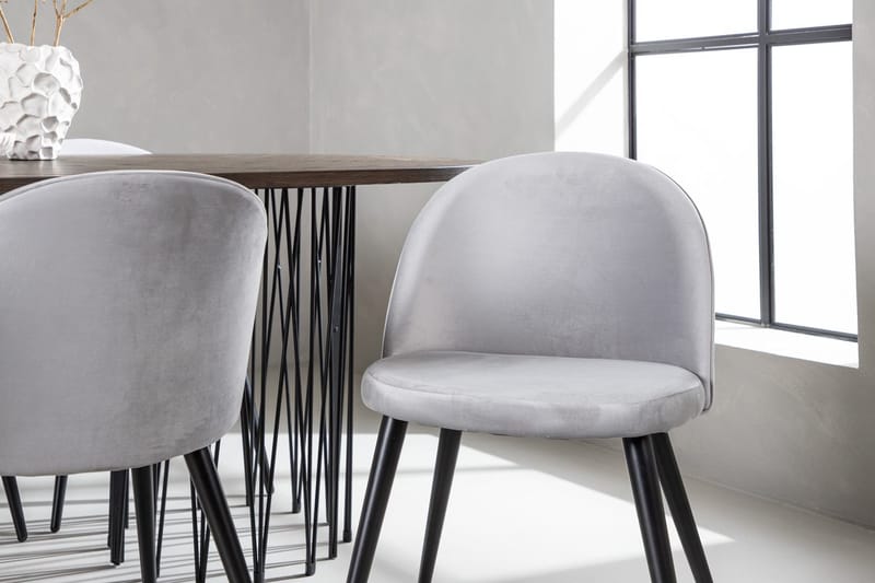 Rektangulär matgrupp Venture Home Grå Mocka 6st - Møbler - Bord - Spisegruppe
