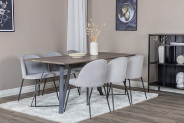 Rektangulär matgrupp Venture Home Grå Natur 6st - Møbler - Bord - Spisegruppe