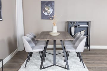 Rektangulär matgrupp Venture Home Grå Natur 6st - Møbler - Bord - Spisegruppe