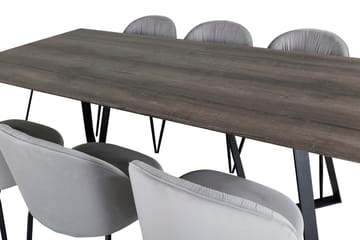 Rektangulär matgrupp Venture Home Grå Natur 6st - Møbler - Bord - Spisegruppe