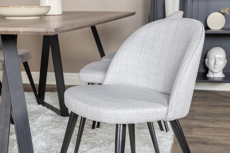 Rektangulär matgrupp Venture Home Grå Natur 6st - Møbler - Bord - Spisegruppe