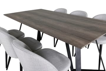 Rektangulär matgrupp Venture Home Grå Natur 6st - Møbler - Bord - Spisegruppe