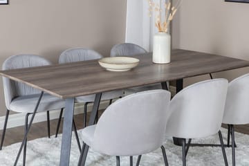 Rektangulär matgrupp Venture Home Grå Natur 6st - Møbler - Bord - Spisegruppe
