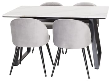 Rektangulär matgrupp Venture Home Grå Svart 4st - Møbler - Bord - Spisegruppe