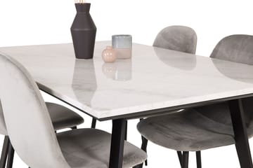 Rektangulär matgrupp Venture Home Grå Svart 4st - Møbler - Bord - Spisegruppe