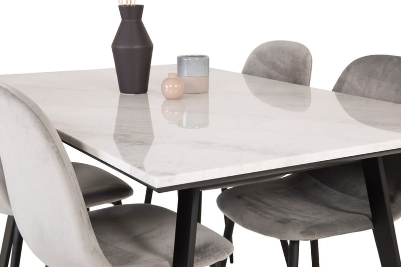 Rektangulär matgrupp Venture Home Grå Svart 4st - Møbler - Bord - Spisegruppe