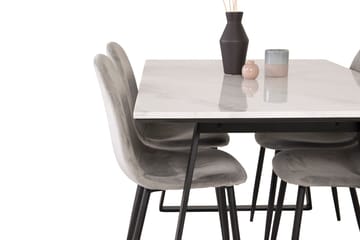 Rektangulär matgrupp Venture Home Grå Svart 4st - Møbler - Bord - Spisegruppe