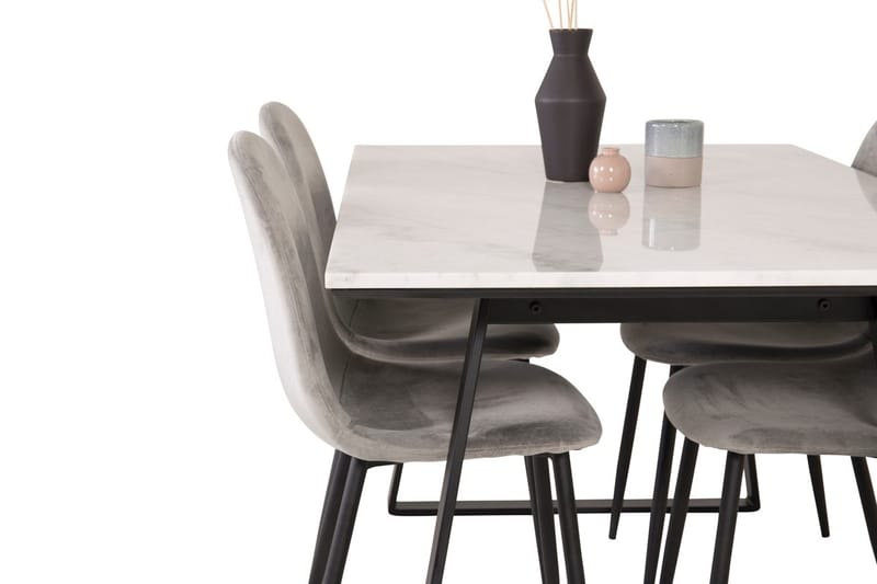 Rektangulär matgrupp Venture Home Grå Svart 4st - Møbler - Bord - Spisegruppe