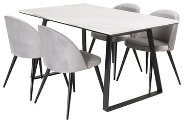 Rektangulär matgrupp Venture Home Grå Svart 4st - Møbler - Bord - Spisegruppe