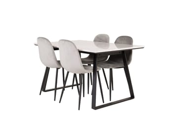 Rektangulär matgrupp Venture Home Grå Svart 4st - Møbler - Bord - Spisegruppe
