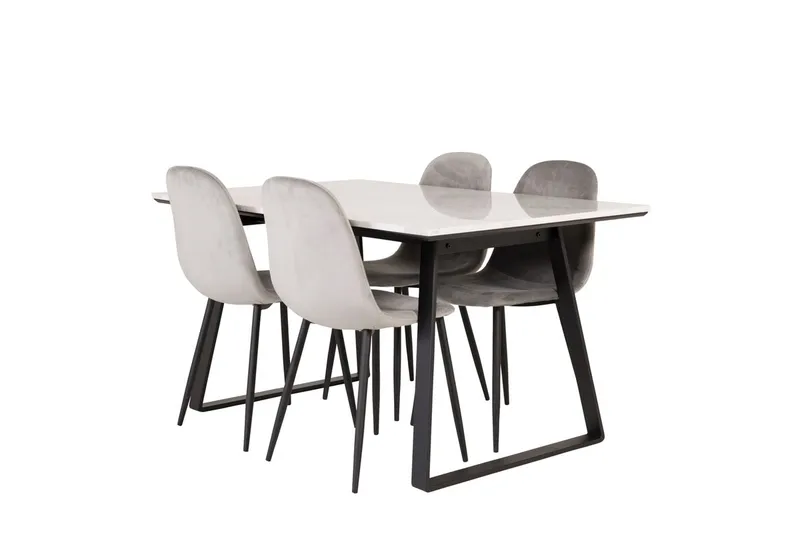 Rektangulär matgrupp Venture Home Grå Svart 4st - Møbler - Bord - Spisegruppe
