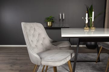 Rektangulär matgrupp Venture Home Grå Svart 4st - Møbler - Bord - Spisegruppe