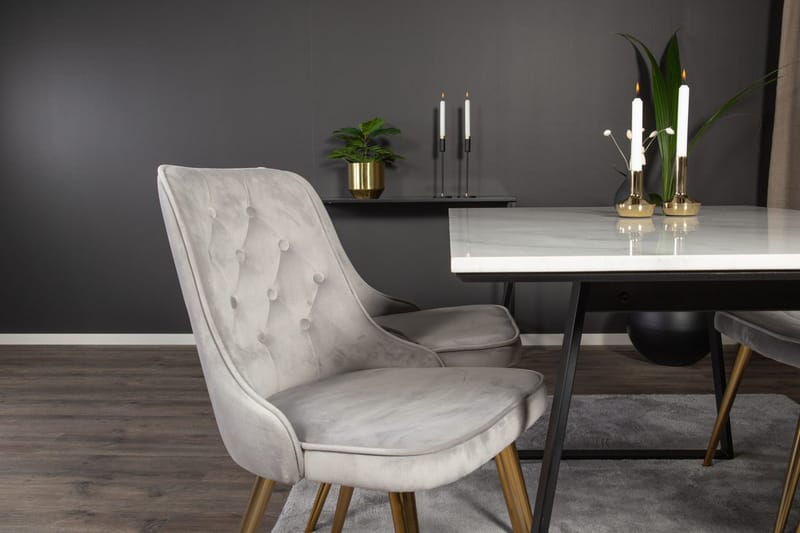 Rektangulär matgrupp Venture Home Grå Svart 4st - Møbler - Bord - Spisegruppe