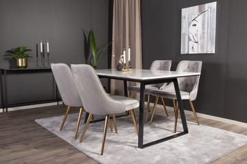 Rektangulär matgrupp Venture Home Grå Svart 4st - Møbler - Bord - Spisegruppe