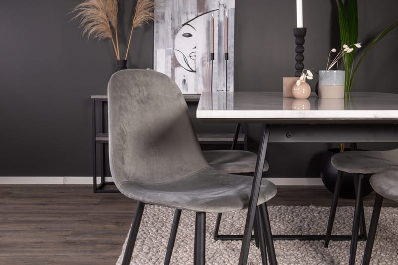 Rektangulär matgrupp Venture Home Grå Svart 4st - Møbler - Bord - Spisegruppe