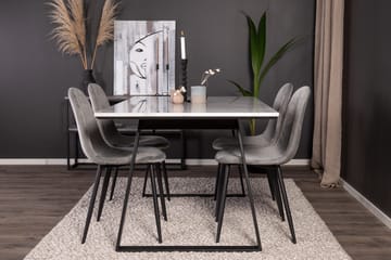 Rektangulär matgrupp Venture Home Grå Svart 4st - Møbler - Bord - Spisegruppe