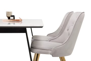 Rektangulär matgrupp Venture Home Grå Svart 4st - Møbler - Bord - Spisegruppe