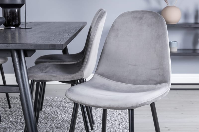 Rektangulär matgrupp Venture Home Grå Svart 6st - Møbler - Bord - Spisegruppe