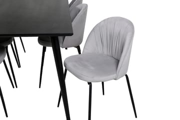 Rektangulär matgrupp Venture Home Grå Svart 6st - Møbler - Bord - Spisegruppe