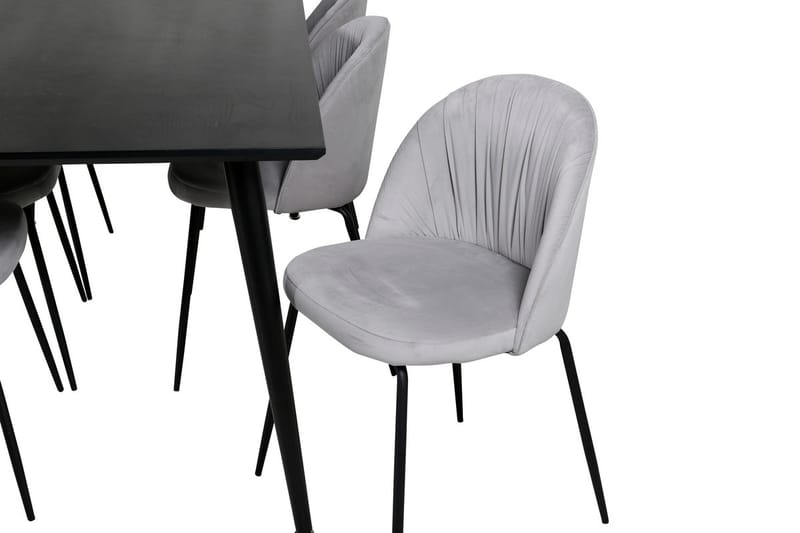 Rektangulär matgrupp Venture Home Grå Svart 6st - Møbler - Bord - Spisegruppe