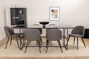 Rektangulär matgrupp Venture Home Grå Svart 6st - Møbler - Bord - Spisegruppe