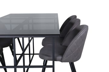 Rektangulär matgrupp Venture Home Grå Svart 6st - Møbler - Bord - Spisegruppe