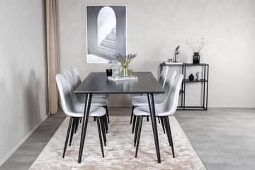 Rektangulär matgrupp Venture Home Grå Svart 6st - Møbler - Bord - Spisegruppe