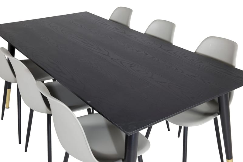 Rektangulär matgrupp Venture Home Grå Svart 6st - Møbler - Bord - Spisegruppe