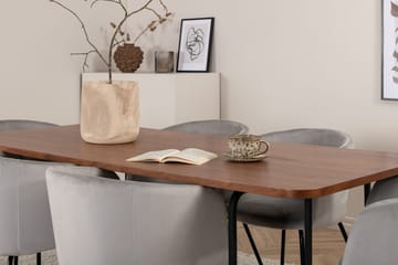 Rektangulär matgrupp Venture Home Grå Svart 6st - Møbler - Bord - Spisegruppe