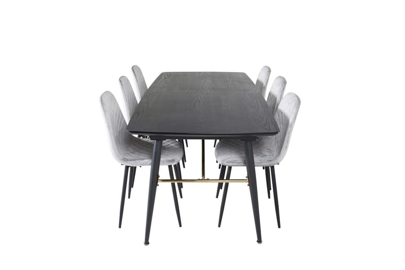 Rektangulär matgrupp Venture Home Grå Svart 6st - Møbler - Bord - Spisegruppe