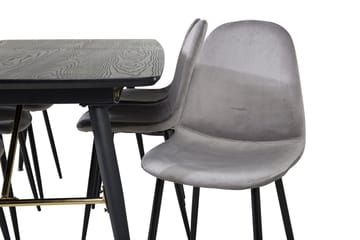Rektangulär matgrupp Venture Home Grå Svart 6st - Møbler - Bord - Spisegruppe