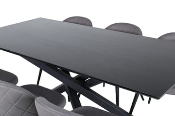 Rektangulär matgrupp Venture Home Grå Svart 6st - Møbler - Bord - Spisegruppe