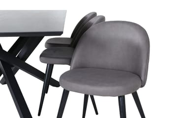 Rektangulär matgrupp Venture Home Grå Svart 6st - Møbler - Bord - Spisegruppe