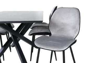 Rektangulär matgrupp Venture Home Grå Svart 6st - Møbler - Bord - Spisegruppe