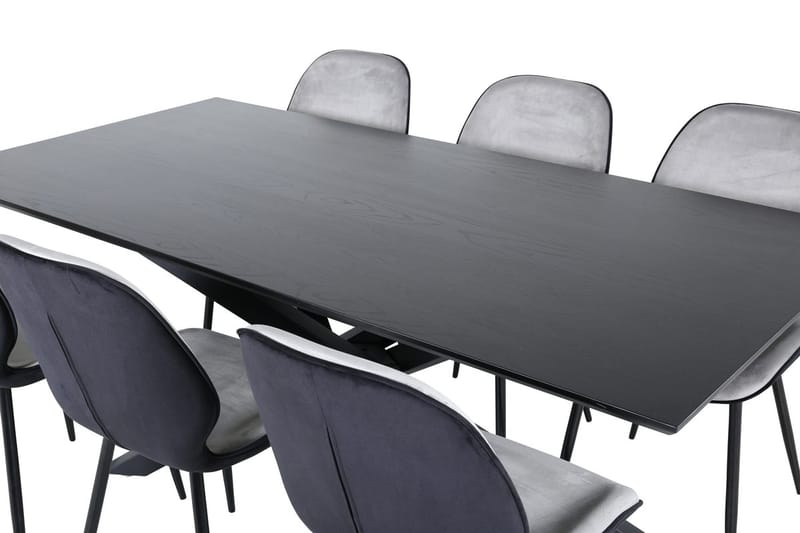 Rektangulär matgrupp Venture Home Grå Svart 6st - Møbler - Bord - Spisegruppe