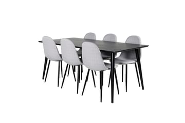 Rektangulär matgrupp Venture Home Grå Svart 6st - Møbler - Bord - Spisegruppe