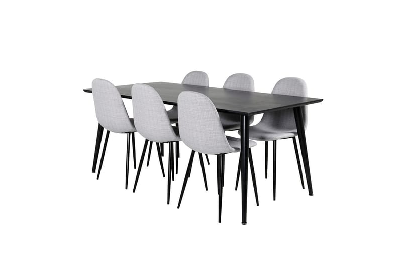 Rektangulär matgrupp Venture Home Grå Svart 6st - Møbler - Bord - Spisegruppe