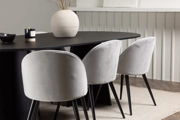 Rektangulär matgrupp Venture Home Grå Svart 6st - Møbler - Bord - Spisegruppe