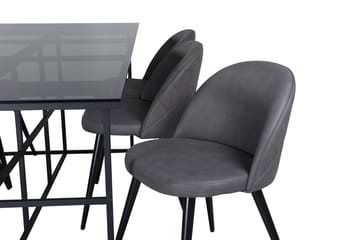Rektangulär matgrupp Venture Home Grå Svart 6st - Møbler - Bord - Spisegruppe