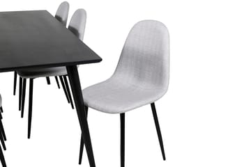 Rektangulär matgrupp Venture Home Grå Svart 6st - Møbler - Bord - Spisegruppe