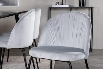 Rektangulär matgrupp Venture Home Grå Svart 6st - Møbler - Bord - Spisegruppe