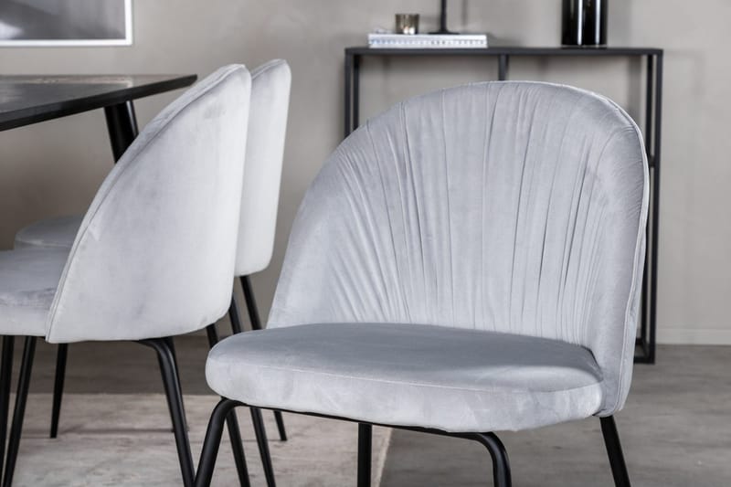Rektangulär matgrupp Venture Home Grå Svart 6st - Møbler - Bord - Spisegruppe