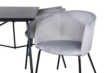 Rektangulär matgrupp Venture Home Grå Svart 6st - Møbler - Bord - Spisegruppe