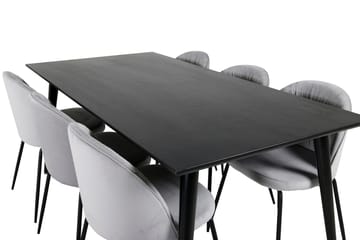 Rektangulär matgrupp Venture Home Grå Svart 6st - Møbler - Bord - Spisegruppe