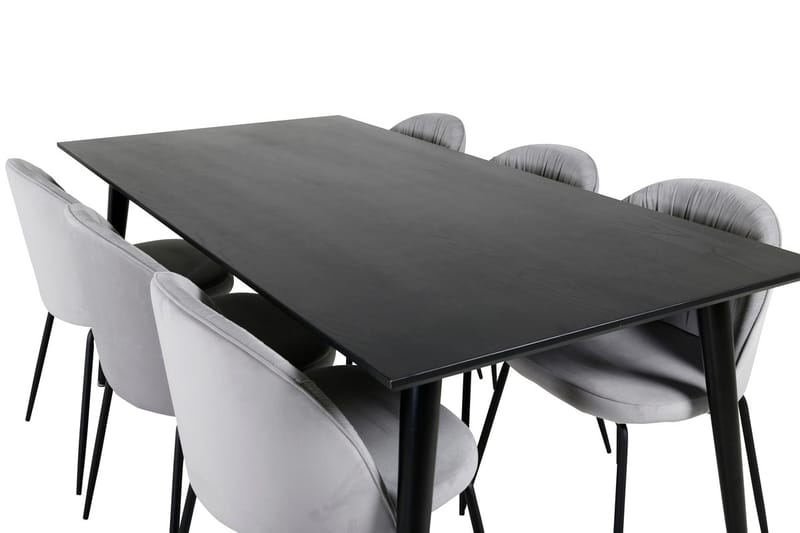 Rektangulär matgrupp Venture Home Grå Svart 6st - Møbler - Bord - Spisegruppe