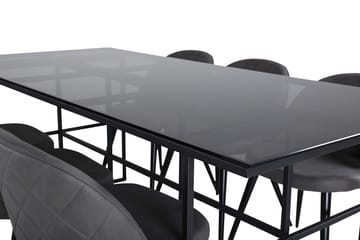 Rektangulär matgrupp Venture Home Grå Svart 6st - Møbler - Bord - Spisegruppe