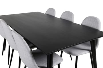 Rektangulär matgrupp Venture Home Grå Svart 6st - Møbler - Bord - Spisegruppe