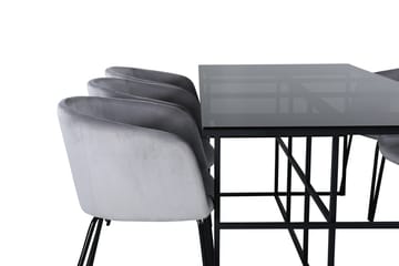 Rektangulär matgrupp Venture Home Grå Svart 6st - Møbler - Bord - Spisegruppe